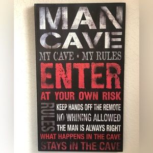 Wall Art - Man Cave Wall Sign. Art Decor